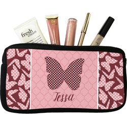 Polka Dot Butterfly Makeup / Cosmetic Bag - Small (Personalized)