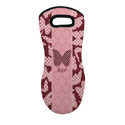 Polka Dot Butterfly Neoprene Oven Mitt - Single w/ Name or Text