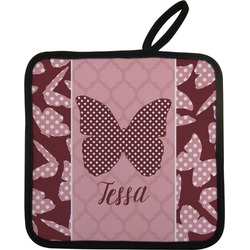 Polka Dot Butterfly Pot Holder w/ Name or Text