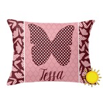 Polka Dot Butterfly Outdoor Throw Pillow (Rectangular) (Personalized)