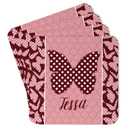 Polka Dot Butterfly Paper Coasters (Personalized)