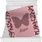 Polka Dot Butterfly Minky Blanket - Toddler / Throw - 60"x50" - Double Sided (Personalized)