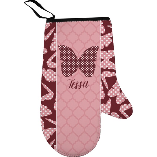 Custom Polka Dot Butterfly Oven Mitt (Personalized)