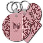 Polka Dot Butterfly Plastic Keychain (Personalized)