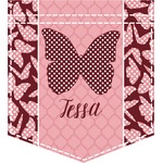 Polka Dot Butterfly Iron On Faux Pocket (Personalized)