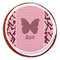 Polka Dot Butterfly Printed Icing Circle - Large - On Cookie