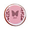 Polka Dot Butterfly Printed Icing Circle - Small - On Cookie