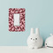 Polka Dot Butterfly Rocker Light Switch Covers - Single - IN CONTEXT