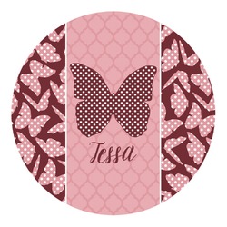 Polka Dot Butterfly Round Decal - Medium (Personalized)