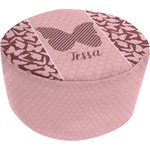 Polka Dot Butterfly Round Pouf Ottoman (Personalized)