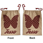 Polka Dot Butterfly Santa Sack - Front & Back (Personalized)