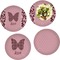 Polka Dot Butterfly Set of Lunch / Dinner Plates