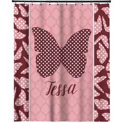 Polka Dot Butterfly Extra Long Shower Curtain - 70"x84" (Personalized)