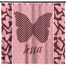 Polka Dot Butterfly Shower Curtain - 71" x 74" (Personalized)