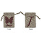 Polka Dot Butterfly Small Burlap Gift Bag - Front and Back