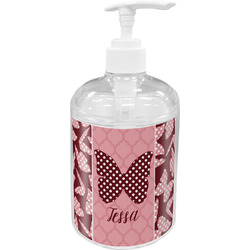 Polka Dot Butterfly Acrylic Soap & Lotion Bottle (Personalized)