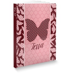 Polka Dot Butterfly Softbound Notebook - 5.75" x 8" (Personalized)