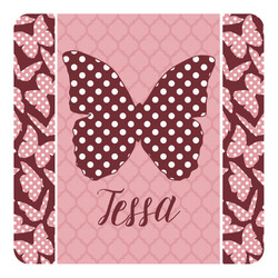 Polka Dot Butterfly Square Decal - Small (Personalized)