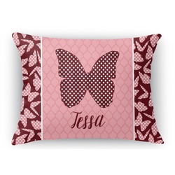 Polka Dot Butterfly Rectangular Throw Pillow Case - 12"x18" (Personalized)