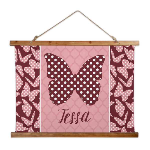 Custom Polka Dot Butterfly Wall Hanging Tapestry - Wide (Personalized)