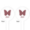 Polka Dot Butterfly White Plastic 4" Food Pick - Round - Double Sided - Front & Back