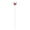 Polka Dot Butterfly White Plastic 4" Food Pick - Round - Single Pick