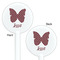 Polka Dot Butterfly White Plastic 5.5" Stir Stick - Double Sided - Round - Front & Back