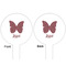 Polka Dot Butterfly White Plastic 6" Food Pick - Round - Double Sided - Front & Back