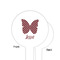 Polka Dot Butterfly White Plastic 6" Food Pick - Round - Single Sided - Front & Back