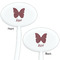 Polka Dot Butterfly White Plastic 7" Stir Stick - Double Sided - Oval - Front & Back