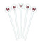 Polka Dot Butterfly White Plastic 7" Stir Stick - Round - Fan View