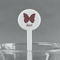 Polka Dot Butterfly White Plastic 7" Stir Stick - Round - Main