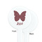 Polka Dot Butterfly White Plastic 7" Stir Stick - Single Sided - Round - Front & Back