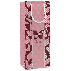 Polka Dot Butterfly Wine Gift Bags - Matte (Personalized)