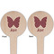 Polka Dot Butterfly Wooden 4" Food Pick - Round - Double Sided - Front & Back