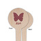 Polka Dot Butterfly Wooden 4" Food Pick - Round - Single Sided - Front & Back