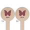 Polka Dot Butterfly Wooden 6" Food Pick - Round - Double Sided - Front & Back