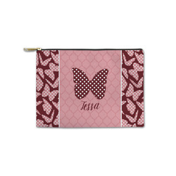 Polka Dot Butterfly Zipper Pouch - Small - 8.5"x6" (Personalized)