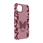 Polka Dot Butterfly iPhone Case - Rubber Lined - iPhone 14 Pro (Personalized)