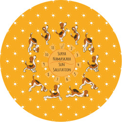 Yoga Dogs Sun Salutations Multipurpose Round Labels - 1"