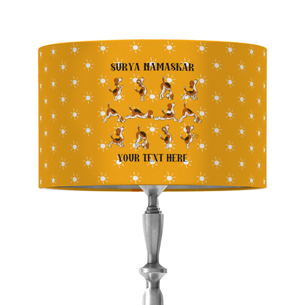 Custom Yoga Dogs Sun Salutations 12" Drum Lamp Shade - Fabric (Personalized)