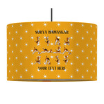 Yoga Dogs Sun Salutations 12" Drum Pendant Lamp - Fabric (Personalized)