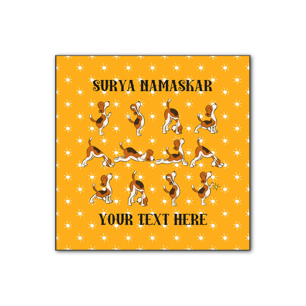 Custom Yoga Dogs Sun Salutations Wood Print - 12x12 (Personalized)