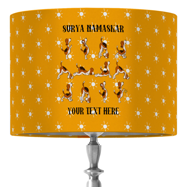 Custom Yoga Dogs Sun Salutations 16" Drum Lamp Shade - Fabric (Personalized)