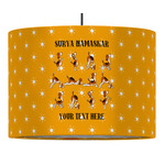 Yoga Dogs Sun Salutations 16" Drum Pendant Lamp - Fabric (Personalized)