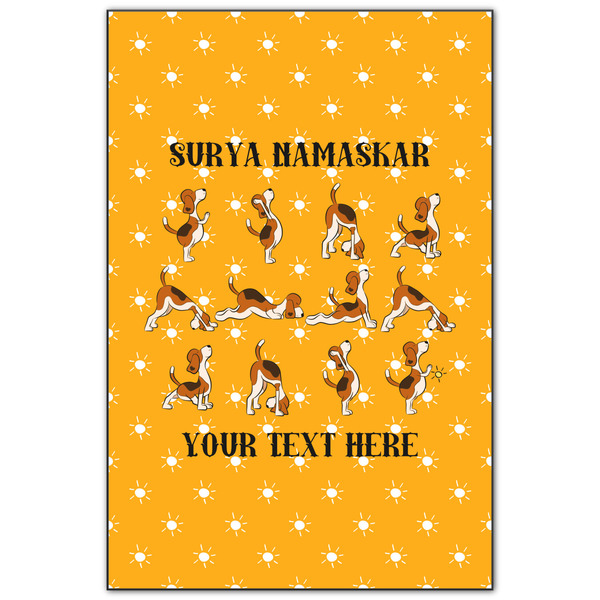 Custom Yoga Dogs Sun Salutations Wood Print - 20x30 (Personalized)