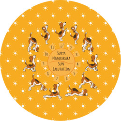 Yoga Dogs Sun Salutations Multipurpose Round Labels - Custom Sized