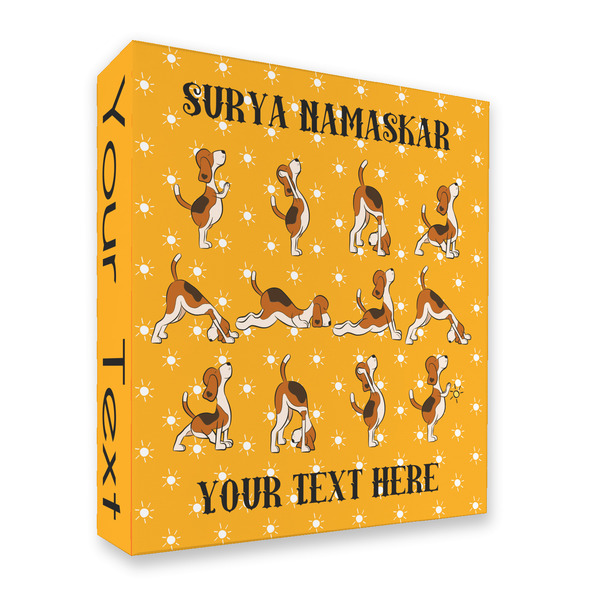 Custom Yoga Dogs Sun Salutations 3 Ring Binder - Full Wrap - 2" (Personalized)