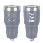 Yoga Dogs Sun Salutations 30 oz Stainless Steel Tumbler - Grey - Double-Sided (Personalized)