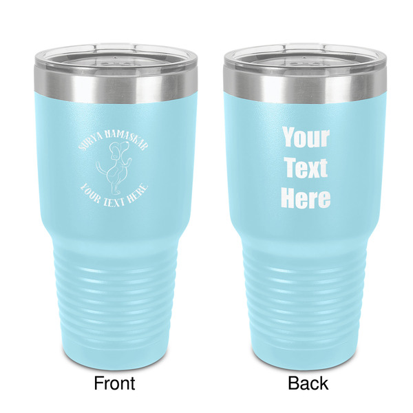 Custom Yoga Dogs Sun Salutations 30 oz Stainless Steel Tumbler - Teal - Double-Sided (Personalized)